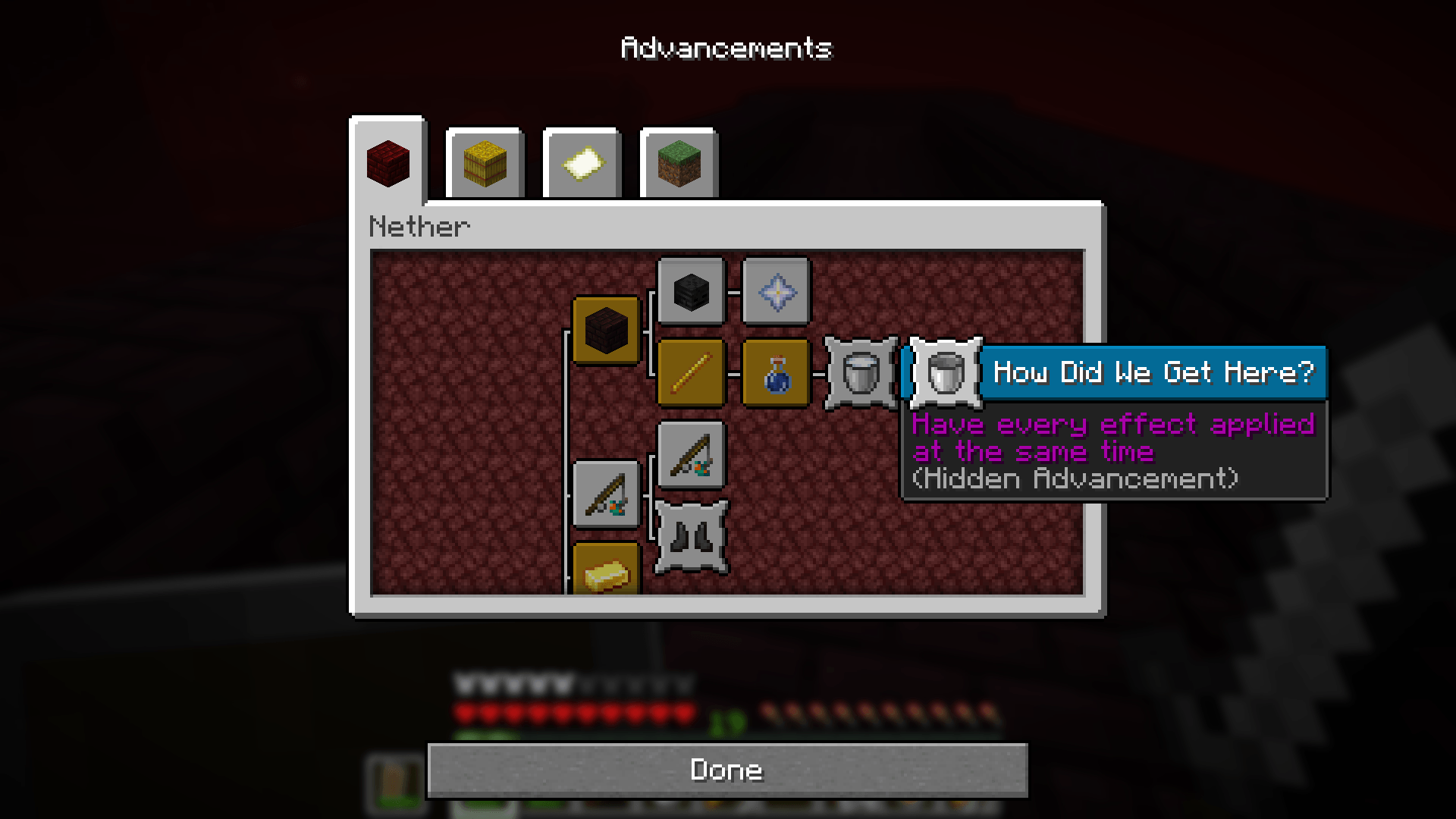 Unhidden Advancements Screenshot