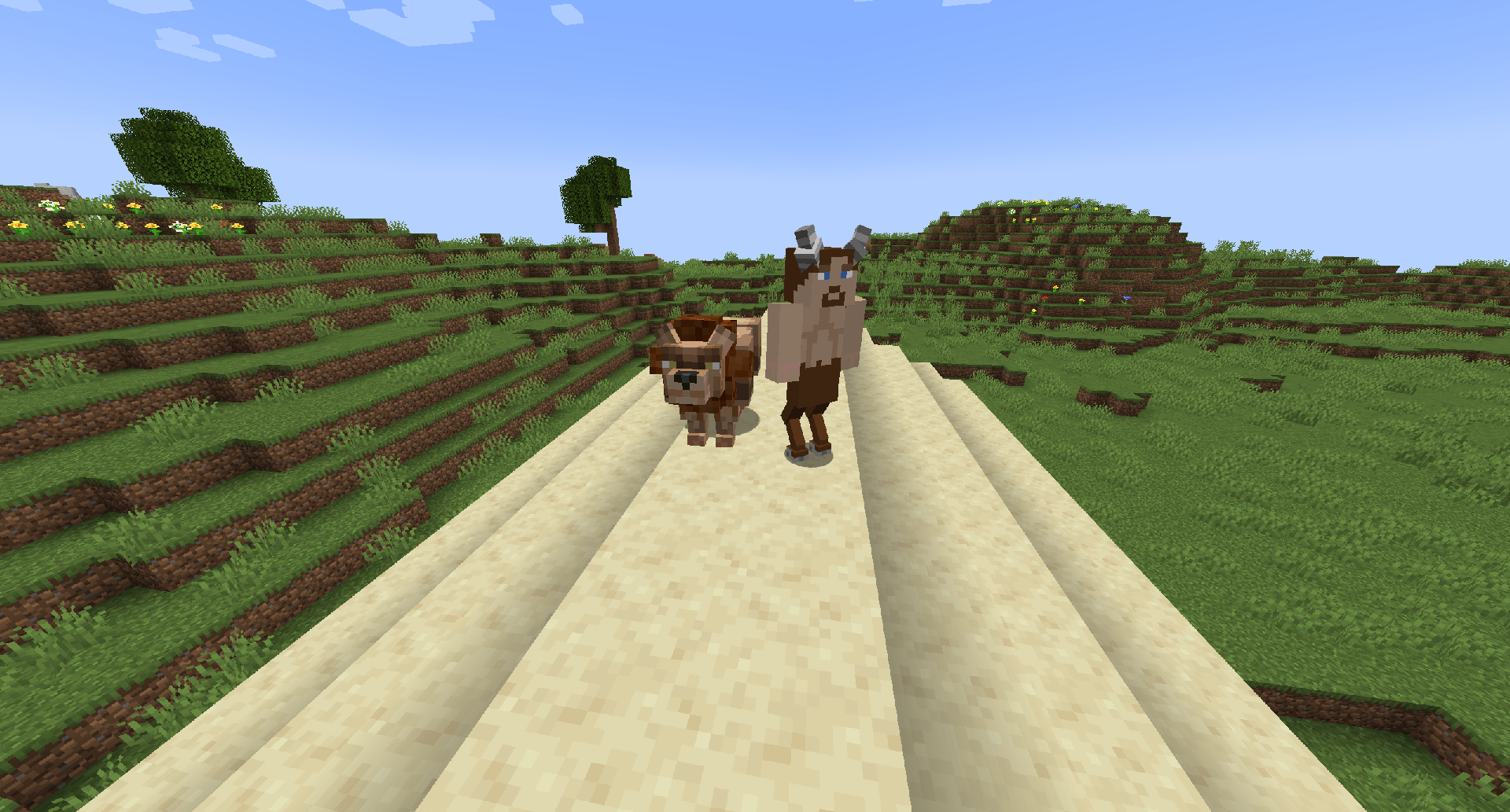 A nemean lion, spawning around greek temples, and a satyr, spawning in forested biomes