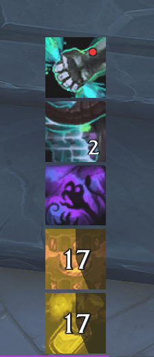 Spells when corresponding buffs are up.