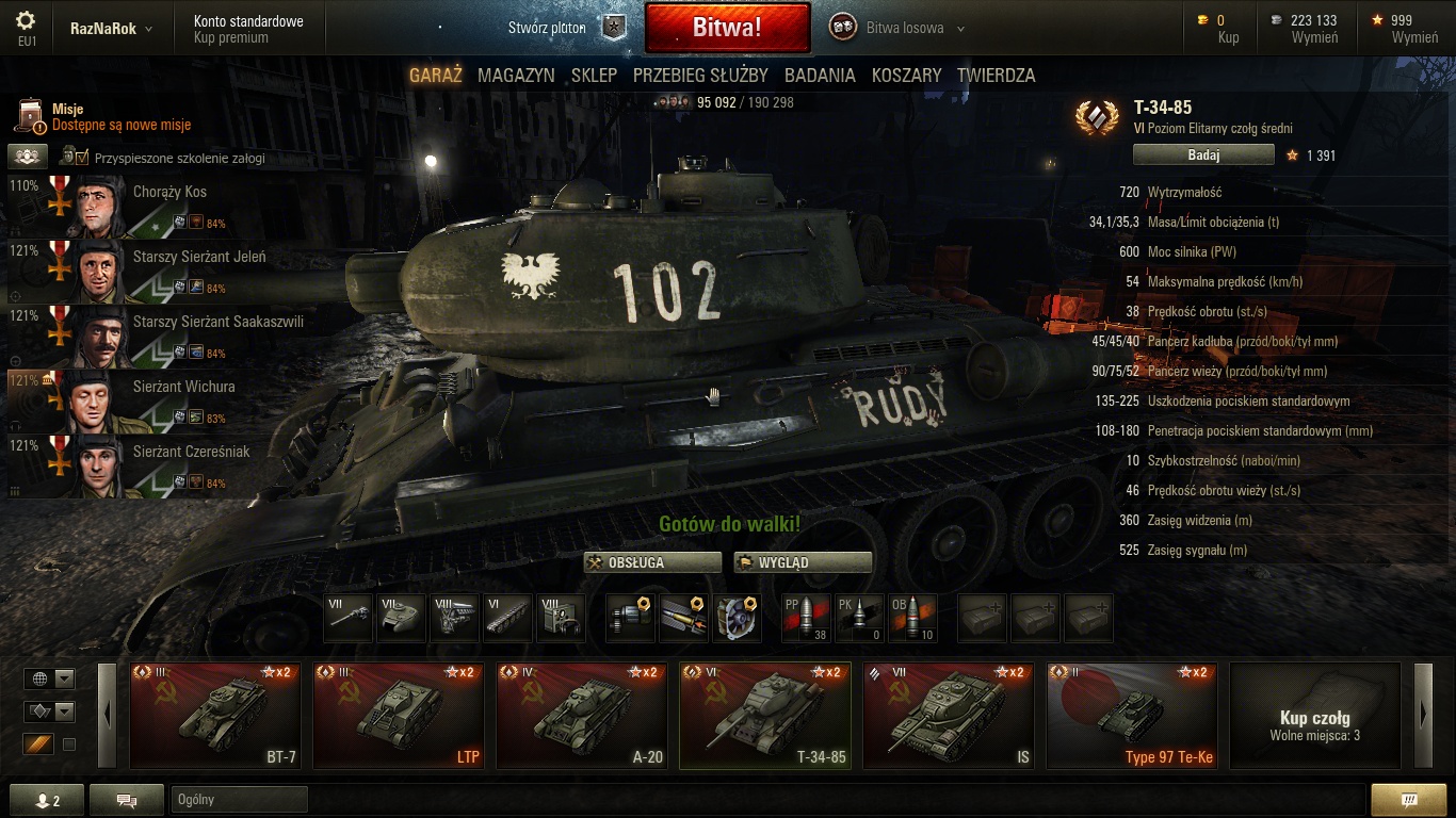 <p>USSR T-34/85 Premium Emblems and Inscriptions: "RUDY"</p>