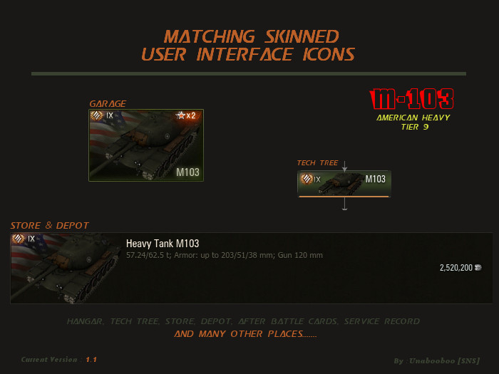 <p>Example of the User Interface Matching Skinned Icons for v1.1</p>