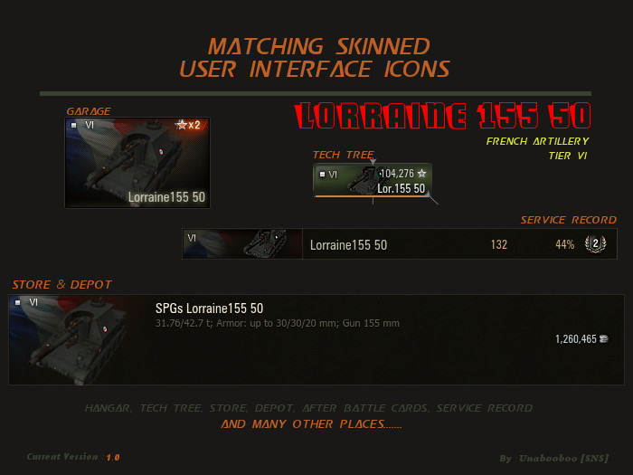 <p>Example of the User Interface Matching Skinned Icons</p>