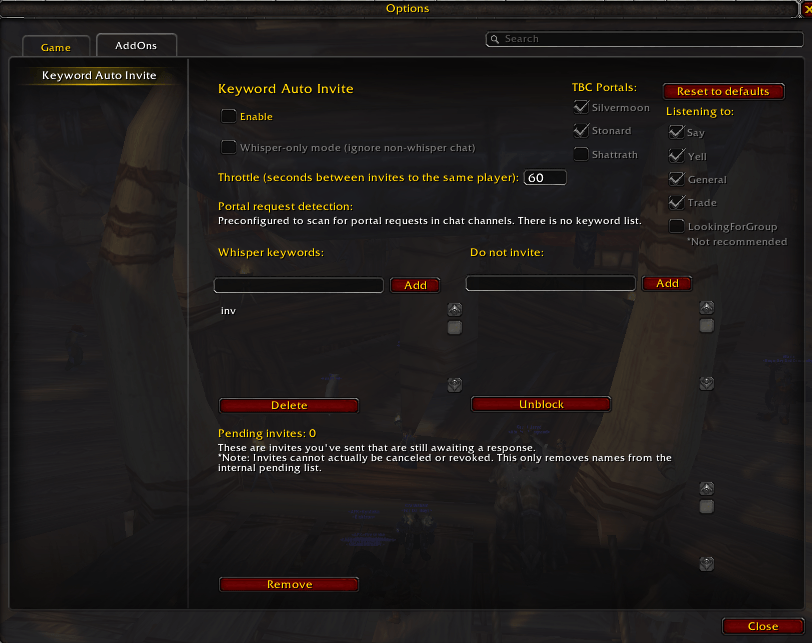 Menu GUI