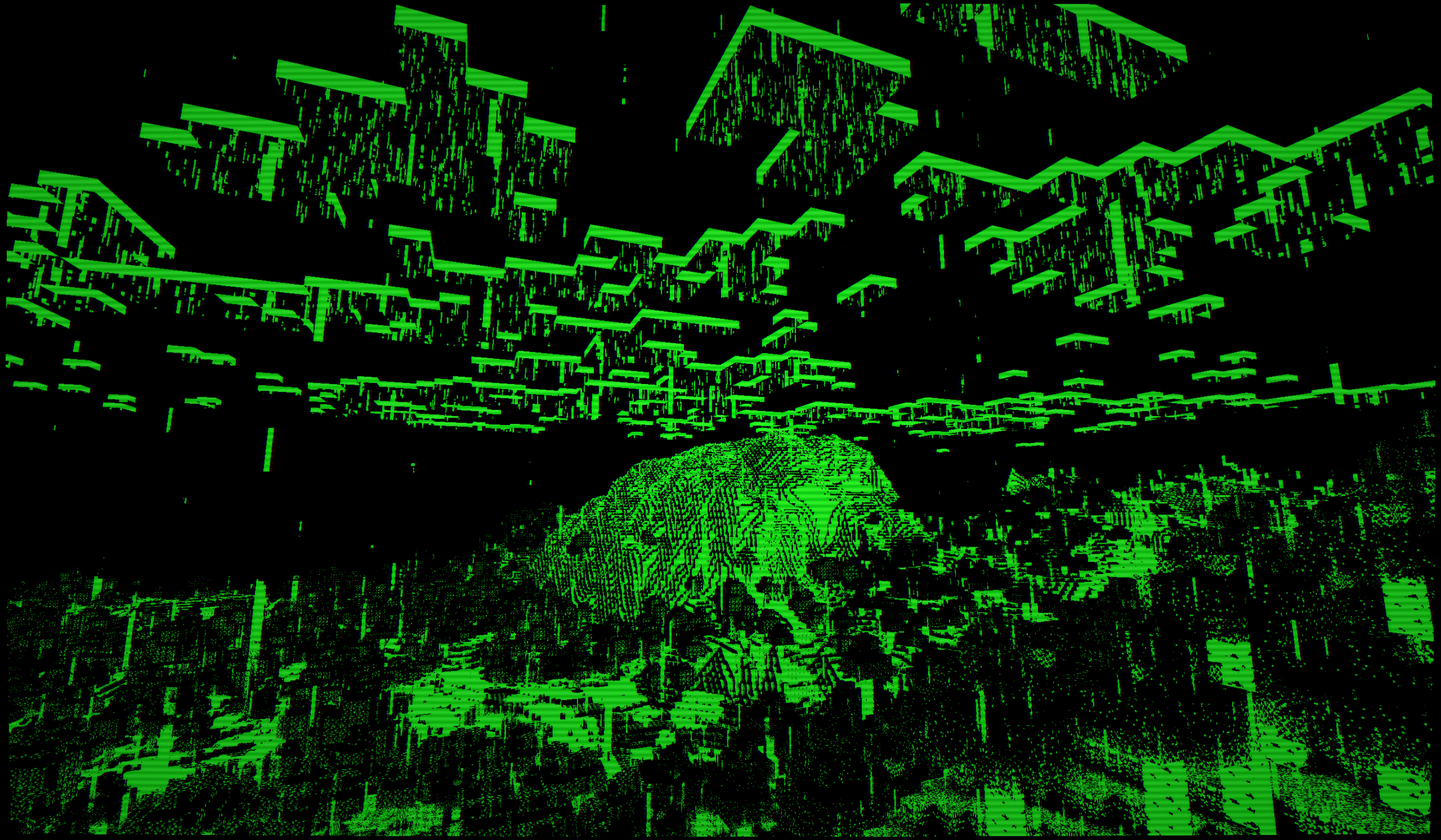CRT Monochrome Shaderpack in the rain