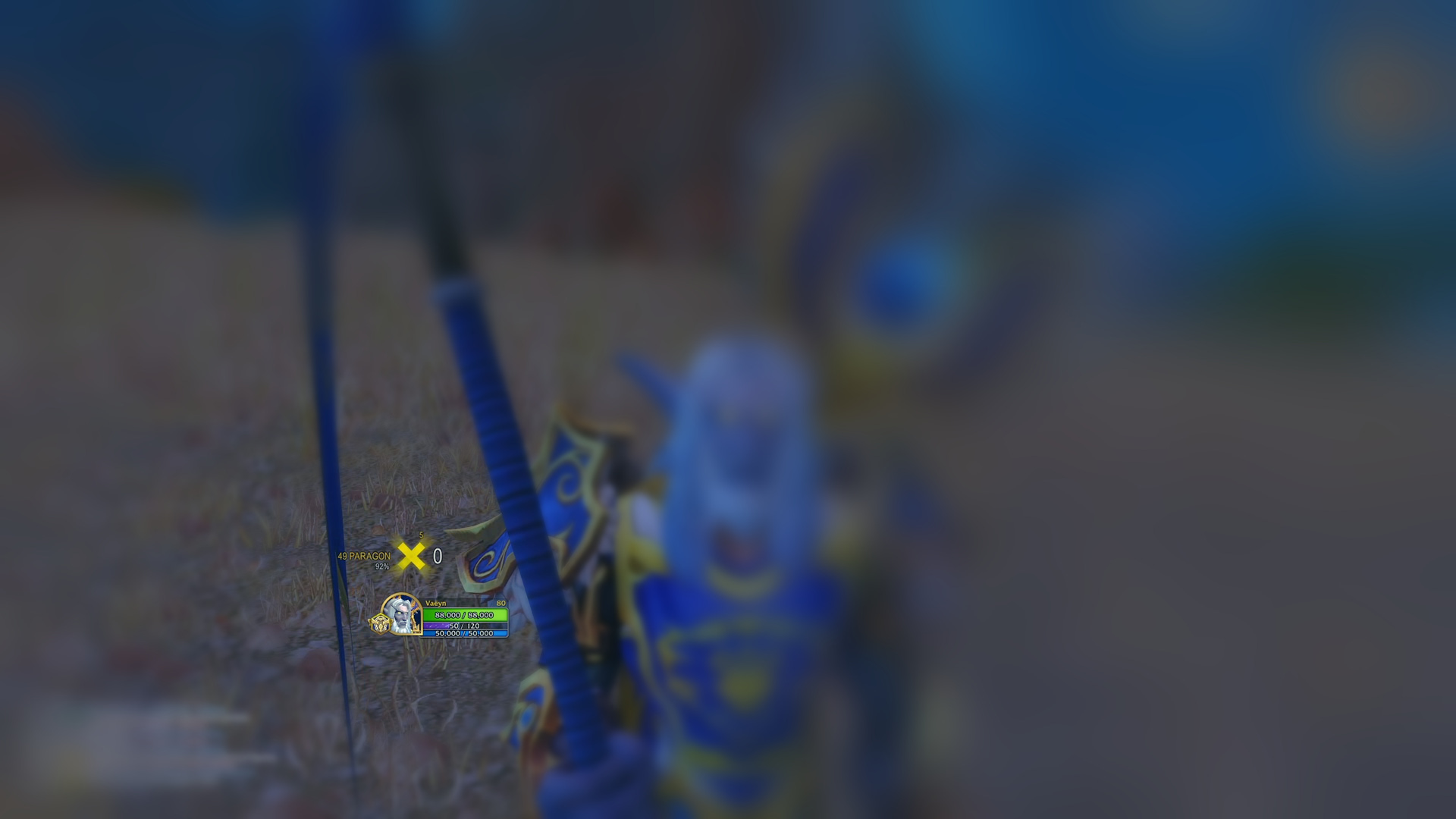 Thumbnail Standing inside the current week's sacrifice X, frame (above unit frame) displays zero for sacrificed killing blows. The kbs have been exchanged for progression on cult level. The level info and yellow 'on' X (glows during sacrifice) are also displayed.