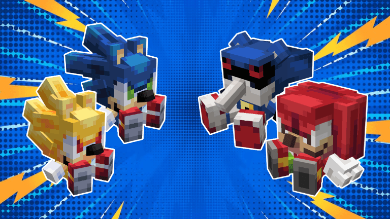 Sonic, Super Sonic, Meme Metal Sonic and Knuckles