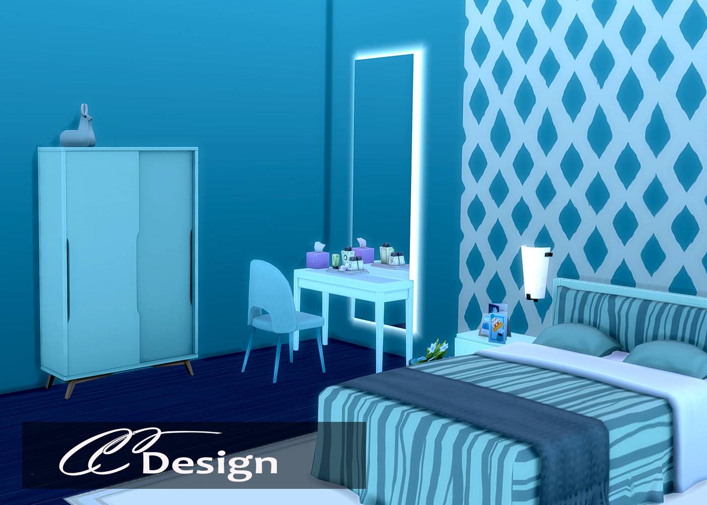 The vanity table matches the "Thank You" wardrobe - 28 colors - Compatible with the base game