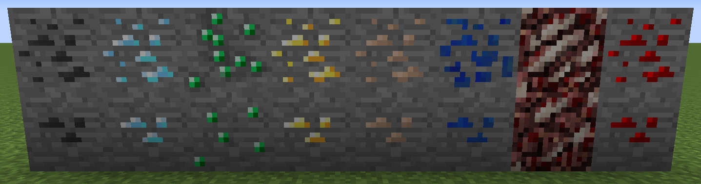 Poor variants of the vanilla ores (original ore on top)