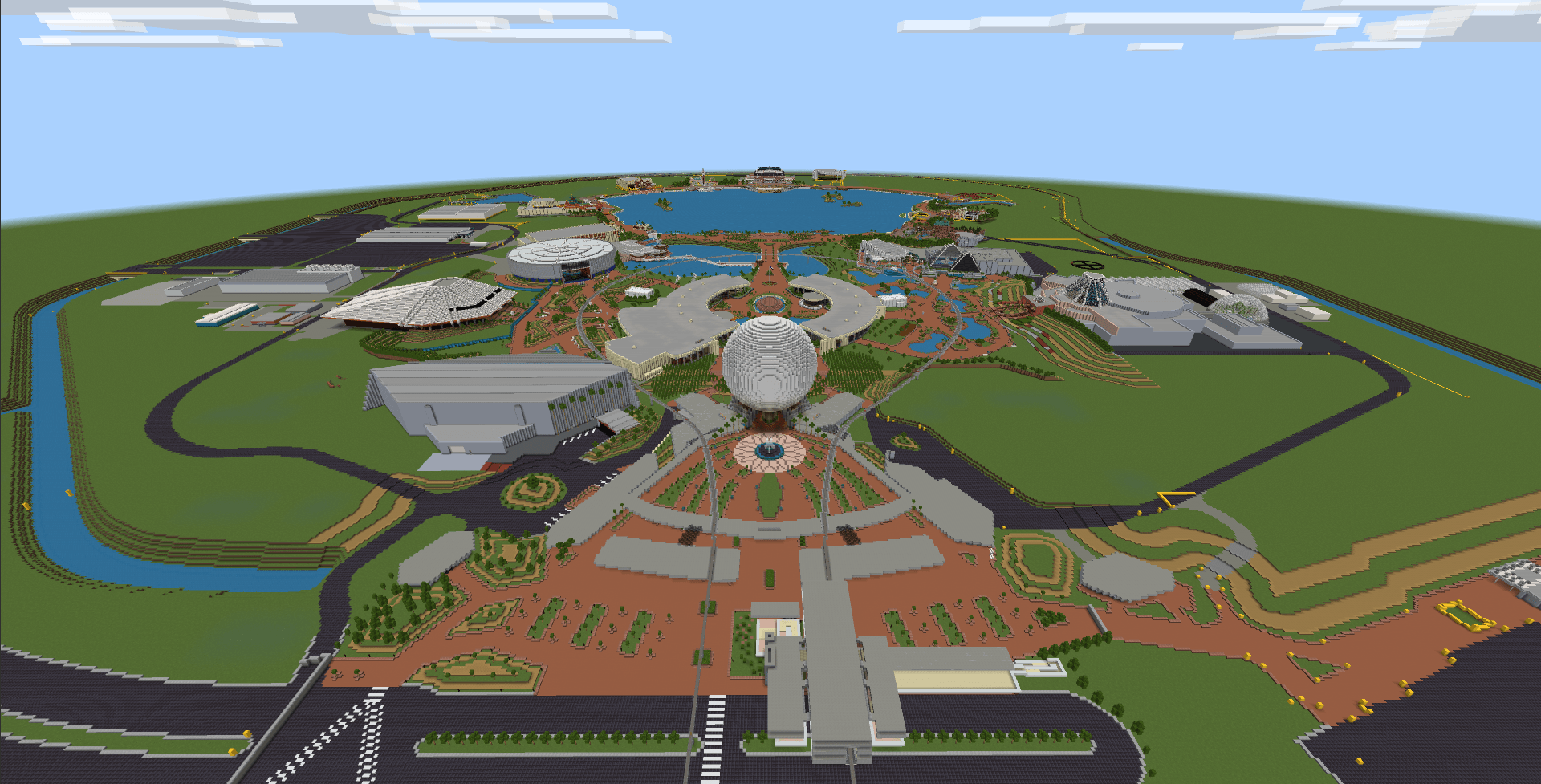 EPCOT Center, as it appeared in October 1982. This world is currently incomplete.