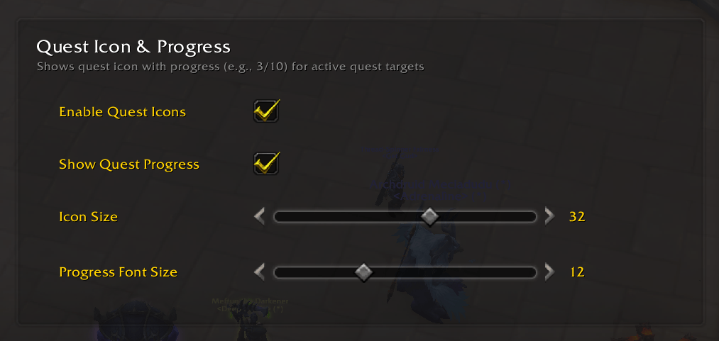 Thumbnail Quest Icon & Progress Settings