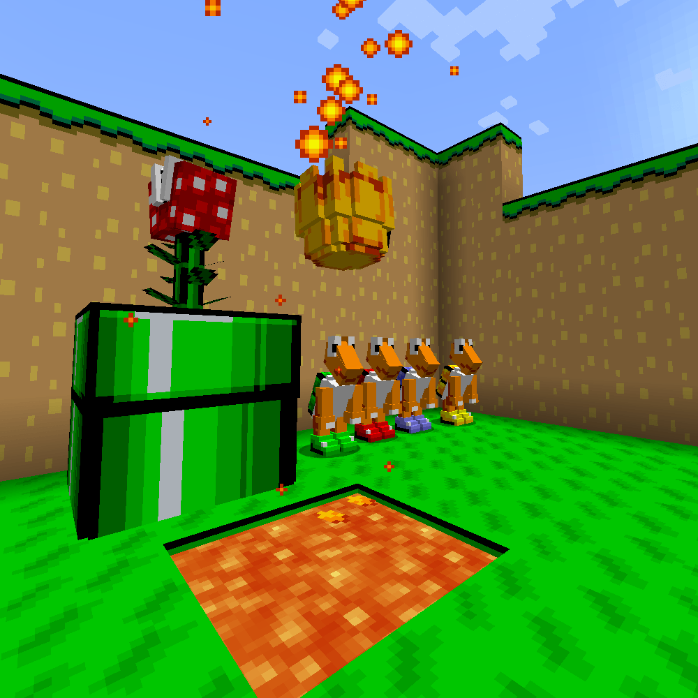 Koopa Troopas, Piranha Plant, and Podoboo