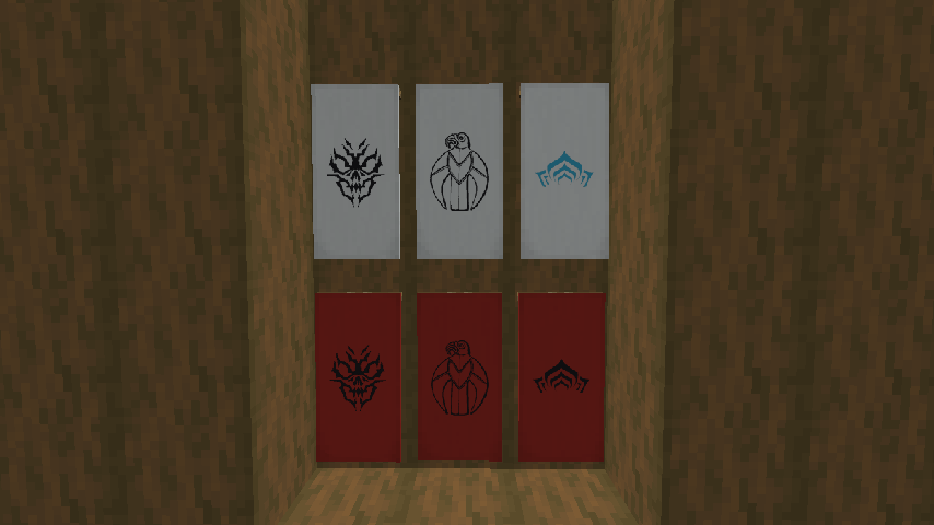 More additions on white and red banners in black (and blue)