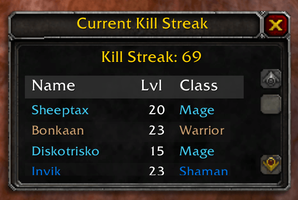Kill Streak tracker