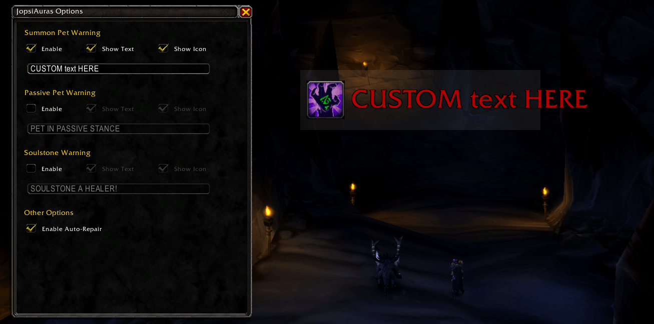Custom text demo