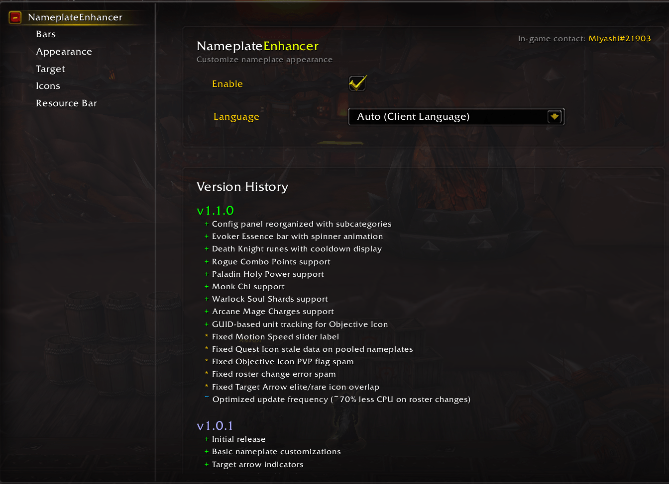 Thumbnail v1.1.0 Changes Panel