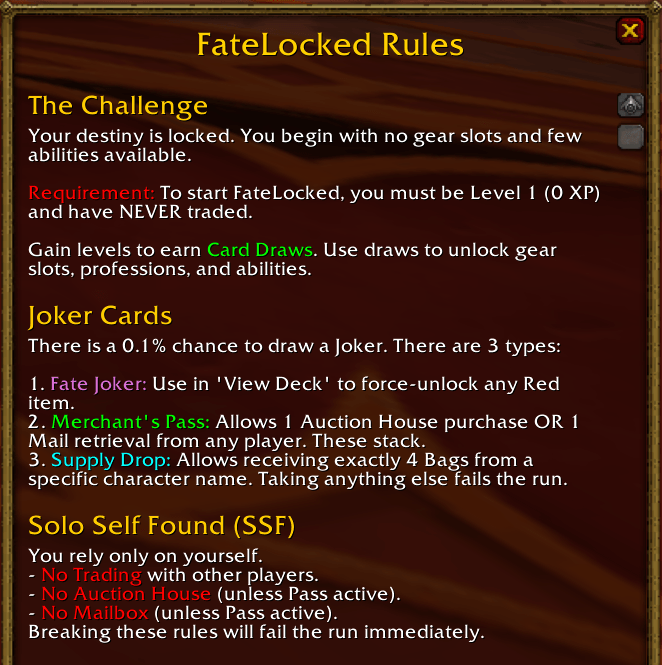Thumbnail The Challenge, Joker Cards, and Solo Self Found Rules: