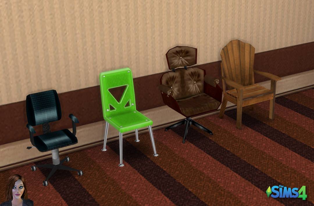 Thumbnail The Sims 2 console dining/desk chairs in The Sims 4