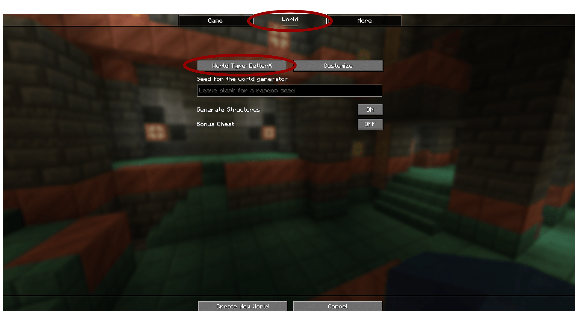 The BetterX World Generation Builds More Immersive And Fancier Biomes And World Generation, The Pack Can Be Played This Way, Or As Any Other Type, But This Is The Default Caused By BetterX