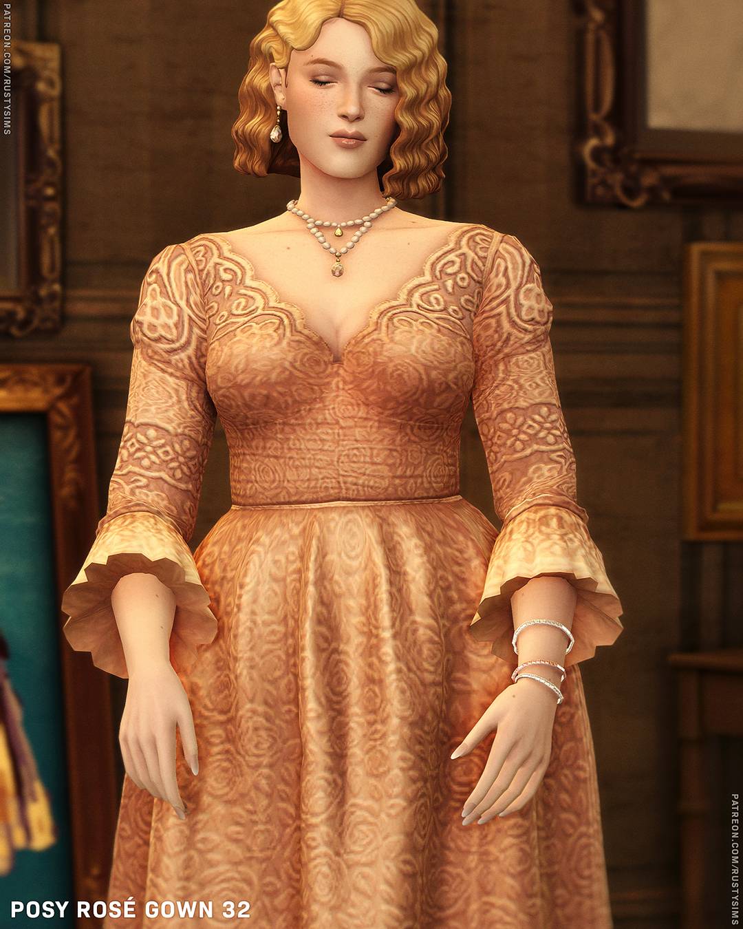 Princess of XIII - Posy Rosé Gown & Dress Set - The Sims 4 Create