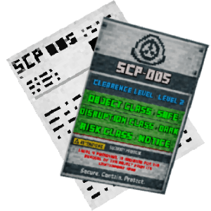 SCP-005 Document and SCP-005 Label