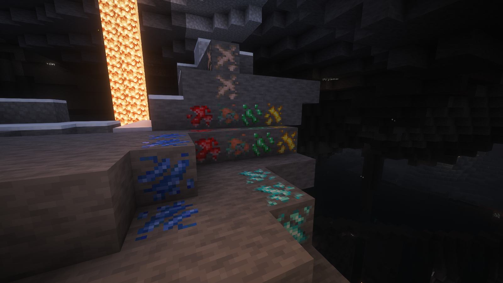 Thumbnail A showcase of the Dense Ores variants found in regular Stone, fully textured in the Ashen 16x style.