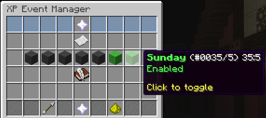 Select days to hold automatic XP events on