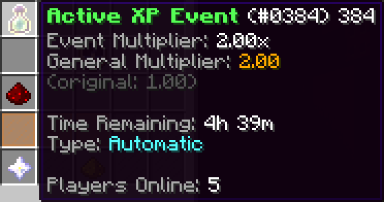 All in one look, check out active XP events easily