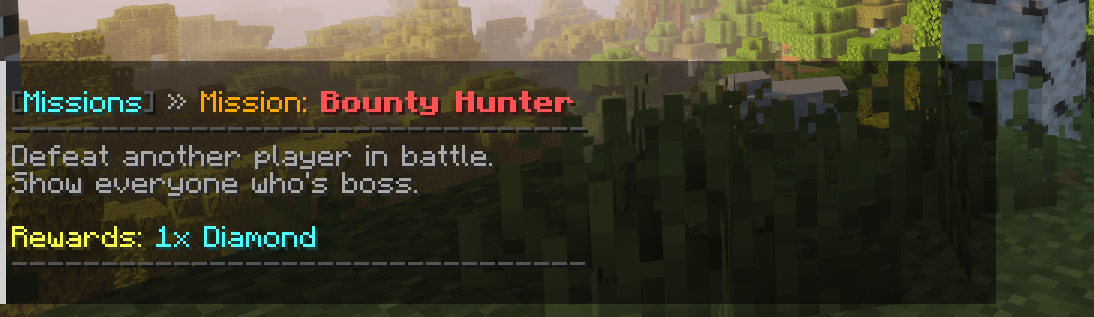 Instant feedback: Clicking a mission icon provides a confirmation message in the chat. Every interaction is customizable