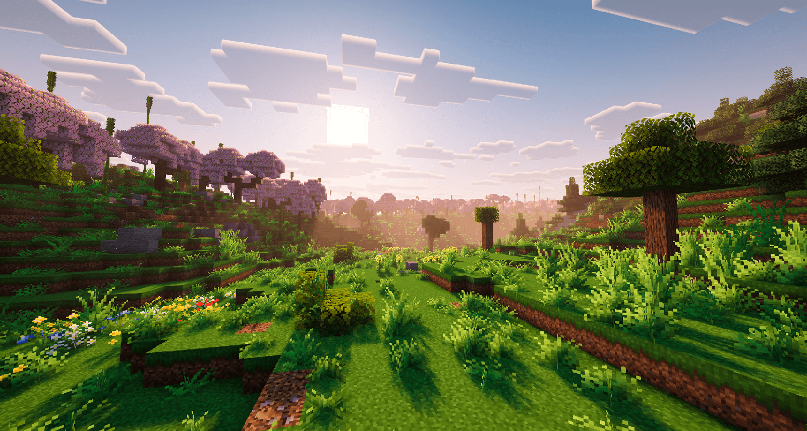 Un bosque de Sakura con Complementary Shaders + Sombras