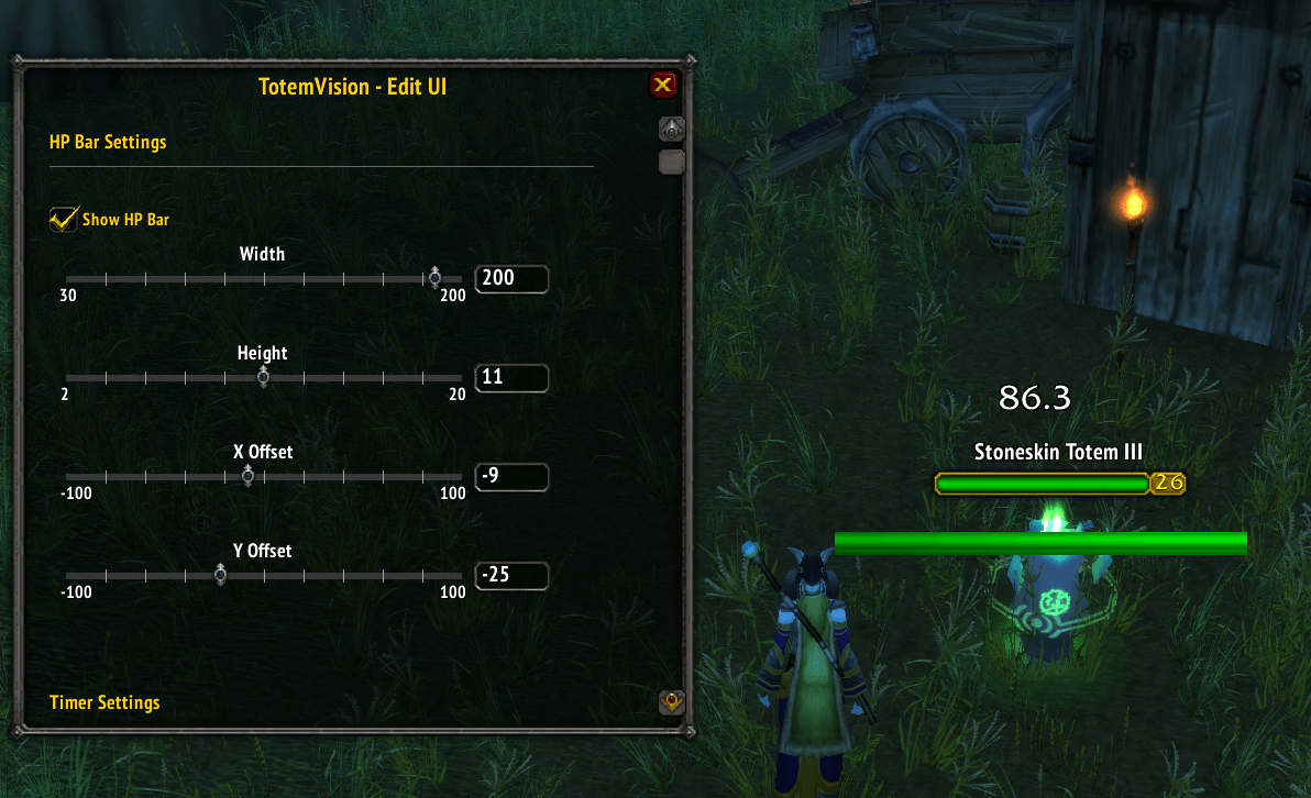 Totem Vision can be edited in the settings