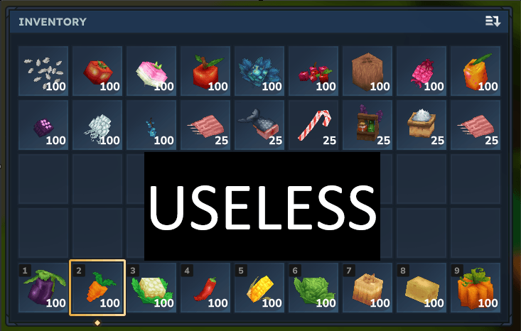 Small depiction of the now useless food items :)