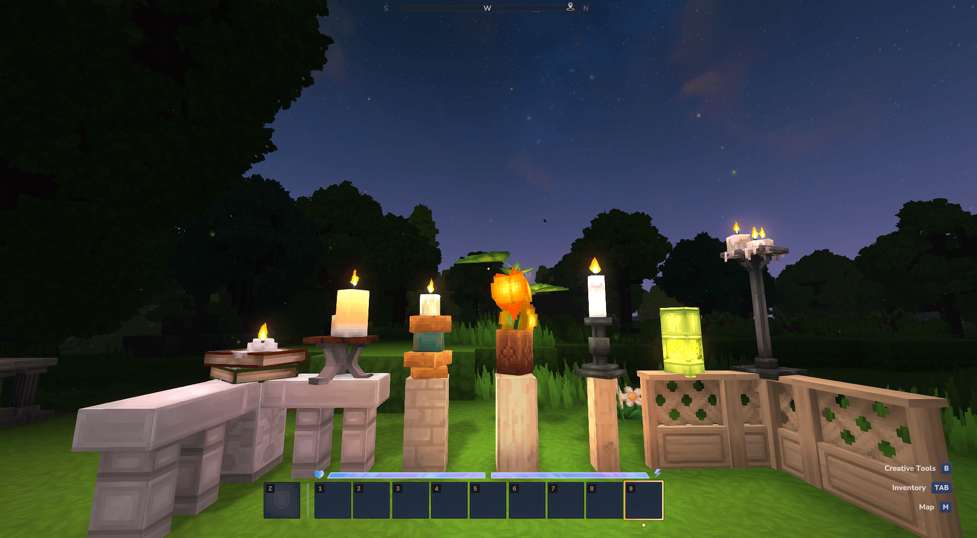 Supported Candles close up