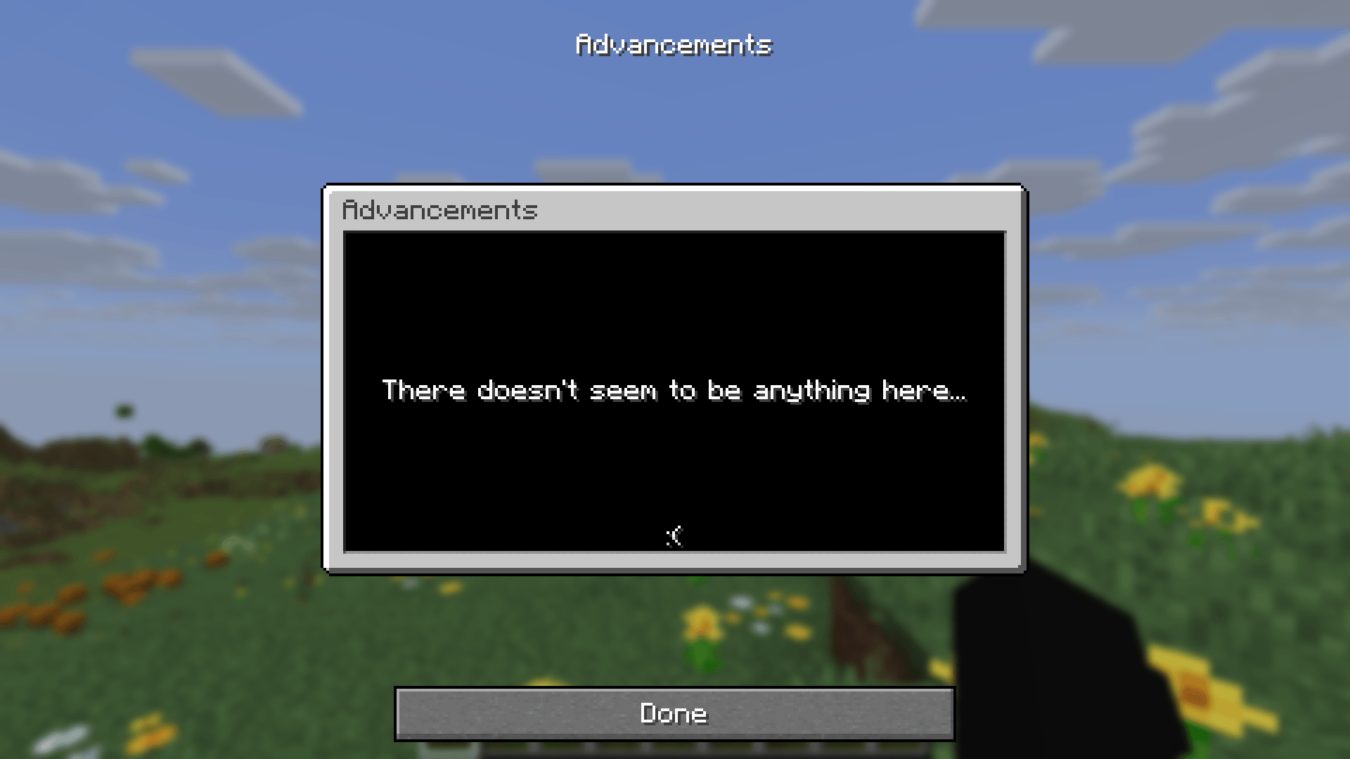 All Vanilla advancements are disabled
