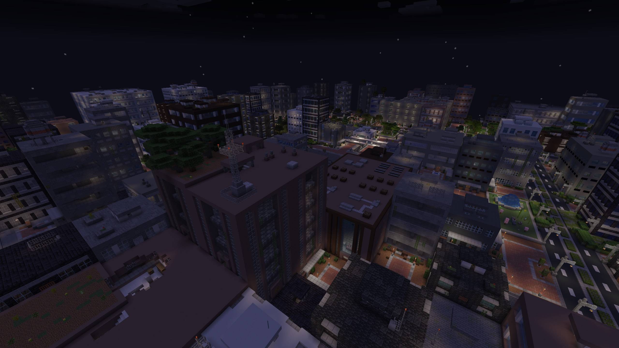 Tweaked city generation at night (with new roof top parts).