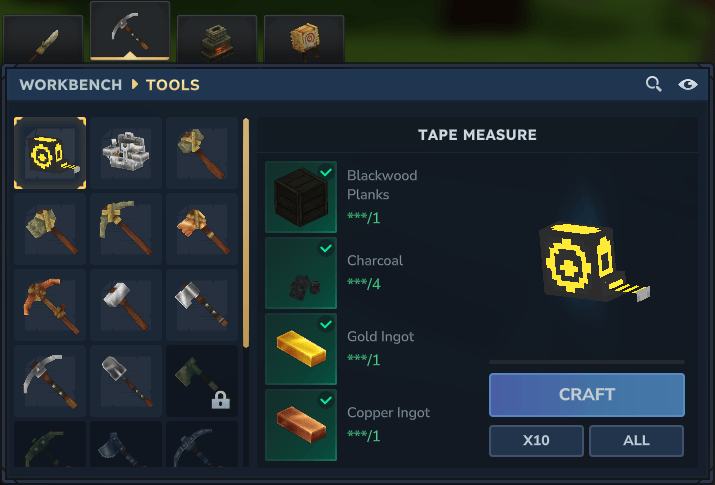 Crafting recipe