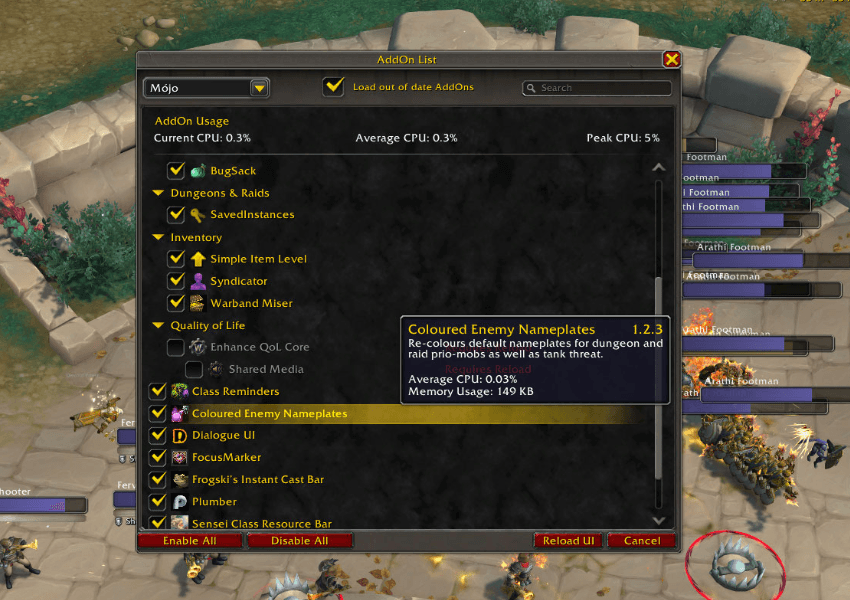 Thumbnail Addon uses only very little CPU, even during large M+ pulls