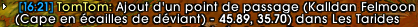 Waypoint coordinates after clicking them