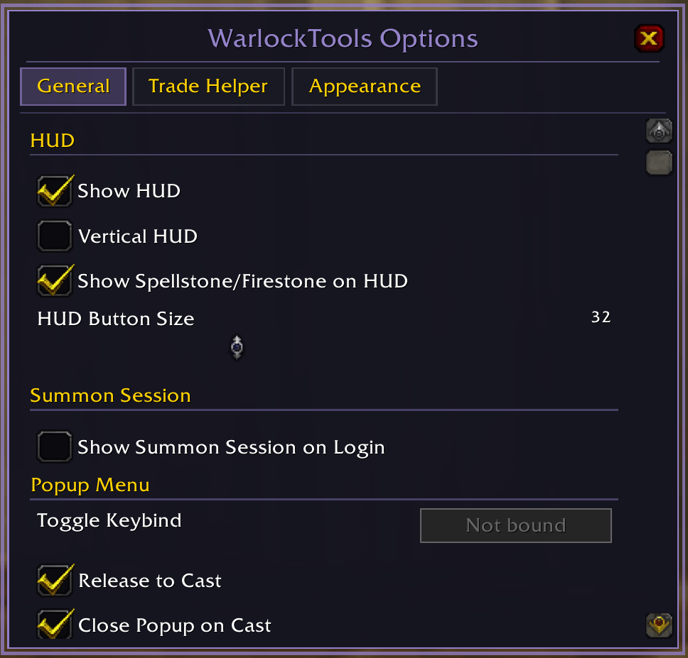 Configure just about everything in Warlock Tools!