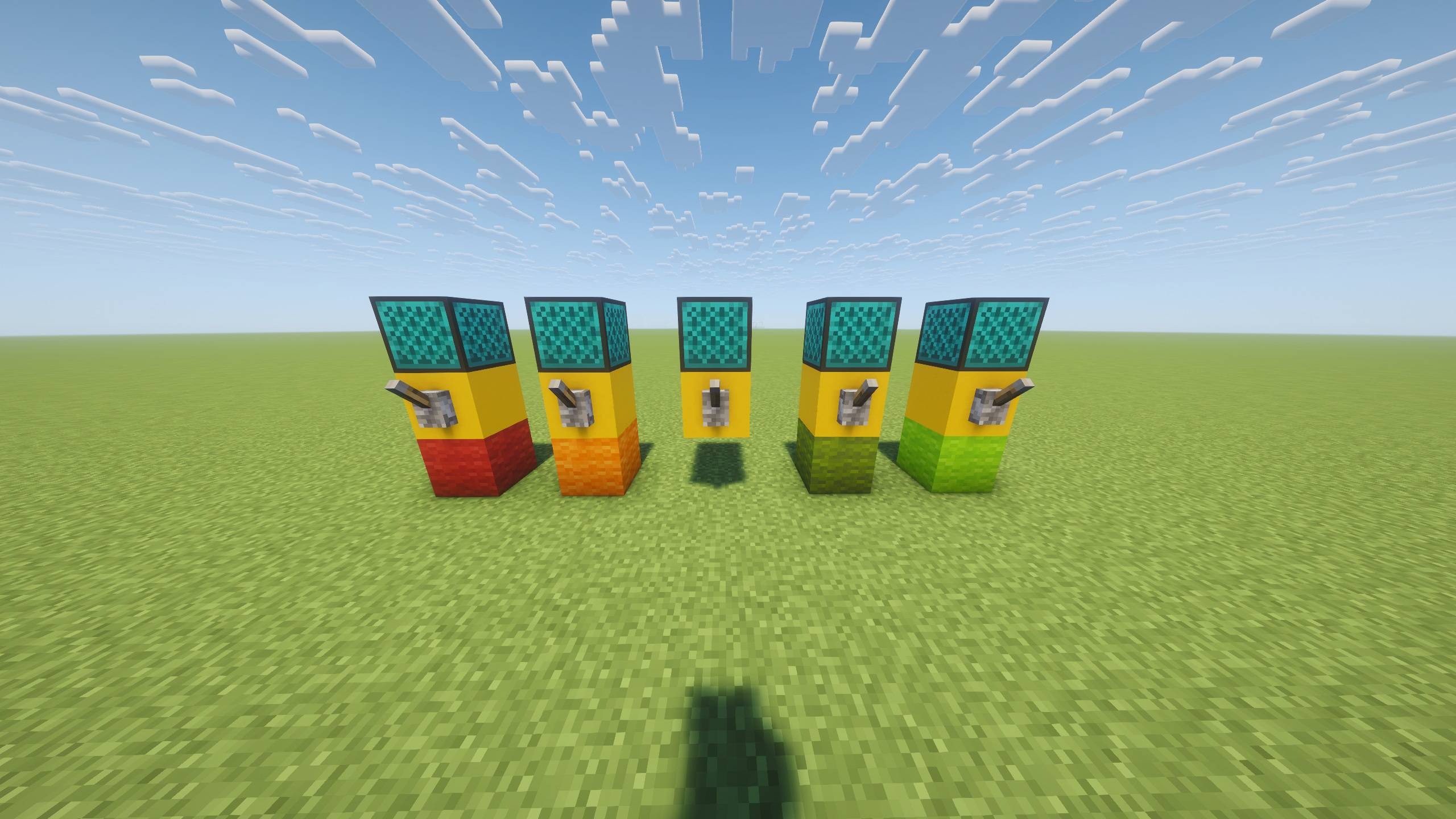 These are the Synth ranges from left to right: F#-1 - F#1 | F#1 - F#3 | F#3-F#5 | F#5 - F#7 | F#7 - F#9