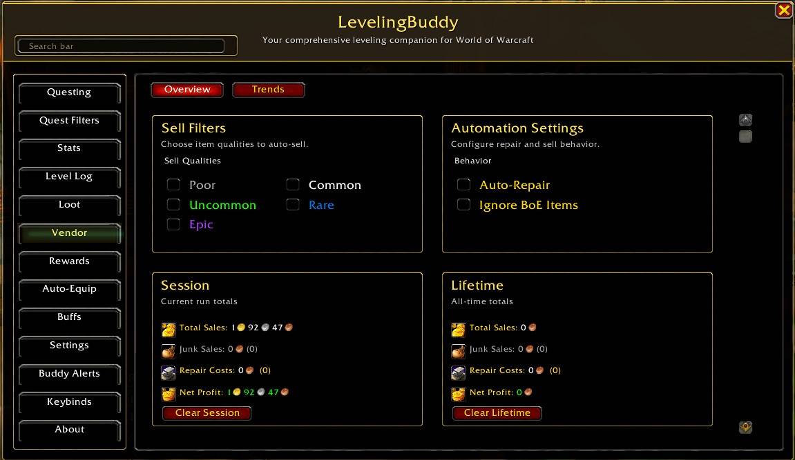 Thumbnail This is a breakdown of the Vendor tab.