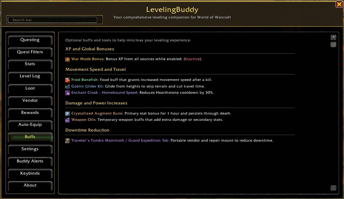 Thumbnail This is a breakdown of the Buffs tab.