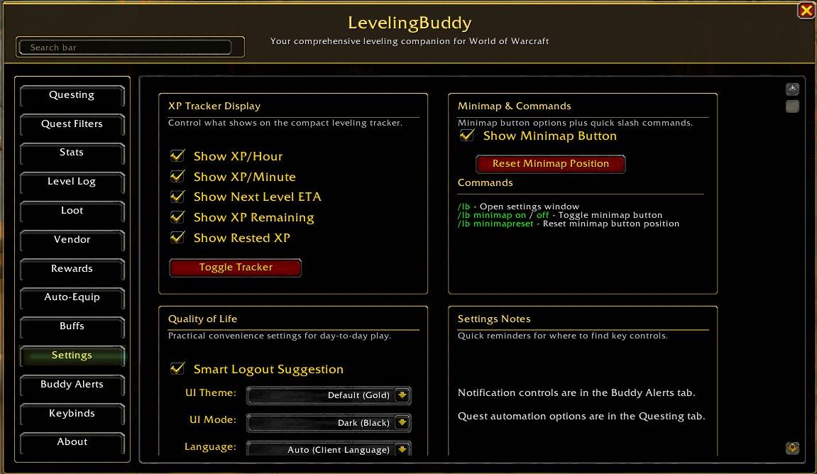 Thumbnail This is a breakdown of the Settings tab.