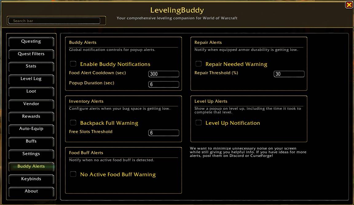Thumbnail This is a breakdown of the Buddy Alerts tab.