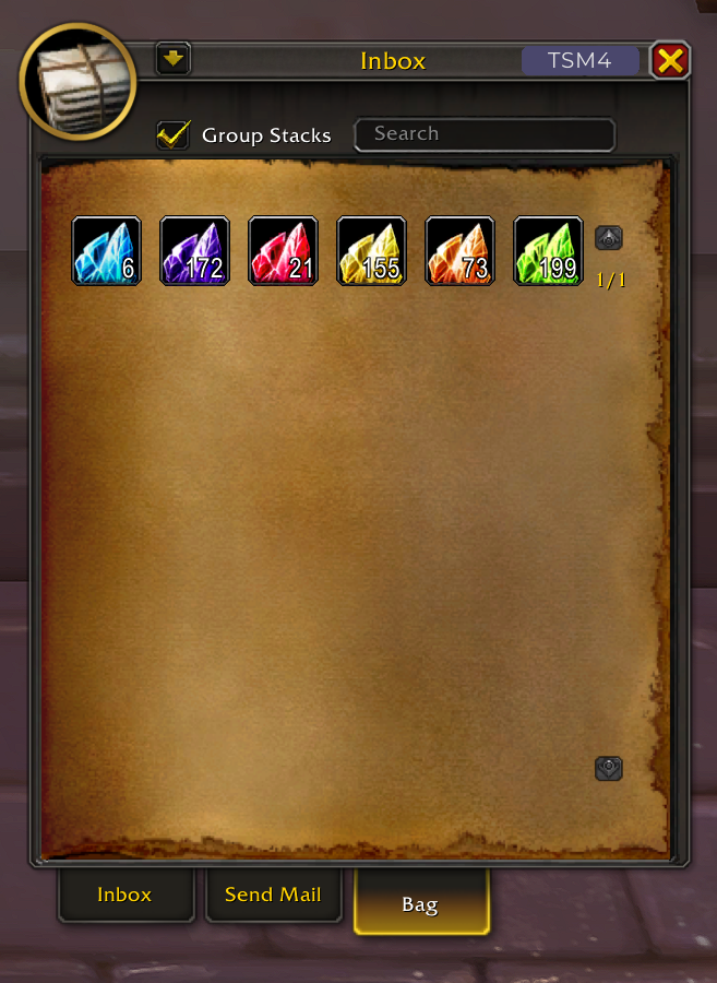 Thumbnail See all your mail attachments in a familiar bag-style grid. Items are grouped by type with total counts, searchable, and color-coded by expiration.
