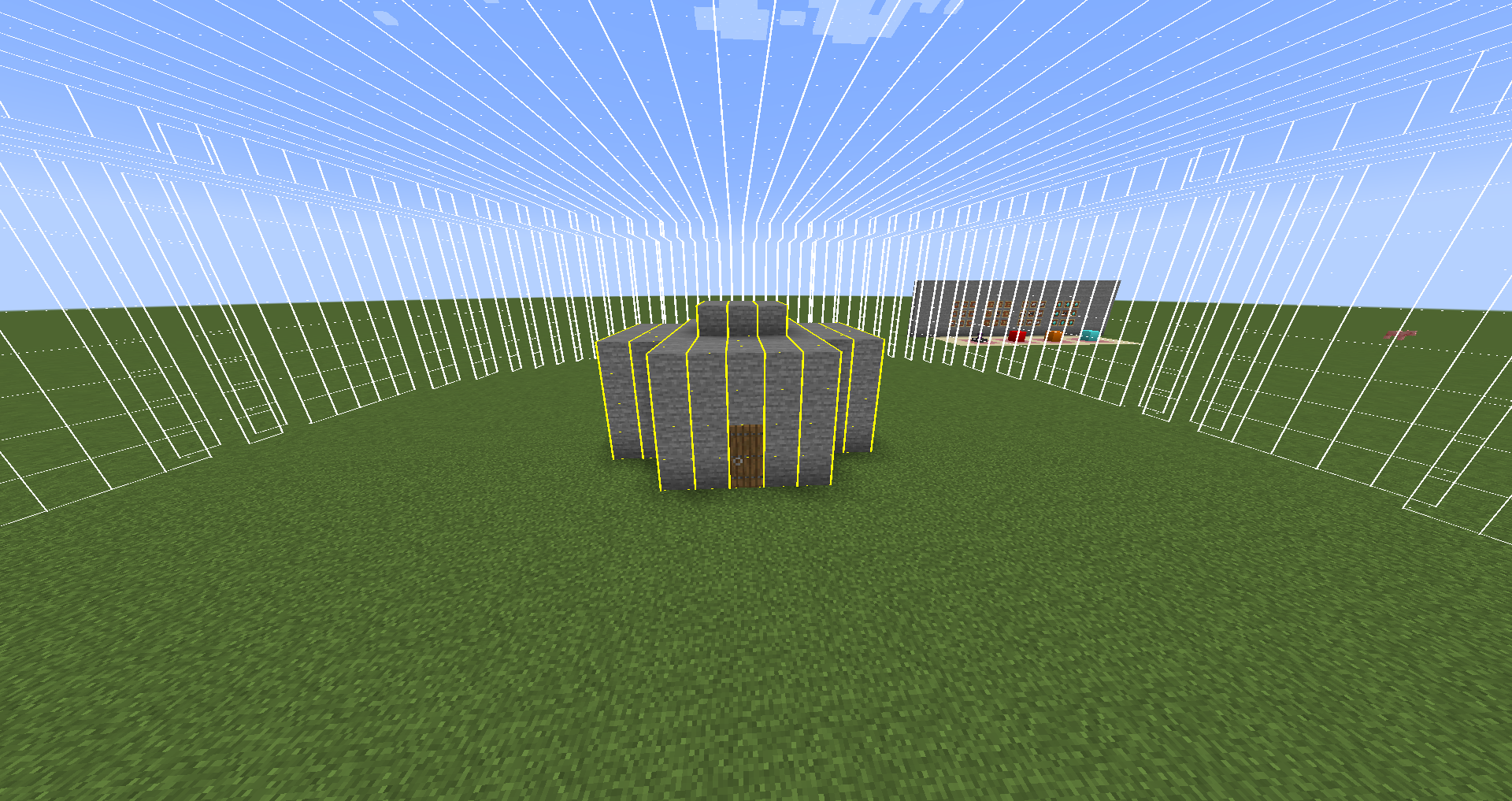 Thumbnail The protection zones are made up of two overlapping areas. "Break protection" is restricted to a yellow outline that appears when the area visibility is toggled by Shift+Right_Clicking on a fortress block (The block must be in an existing "net" for this).