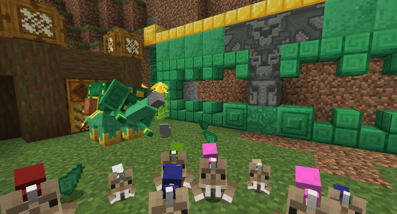 Thumbnail Hue Hogs gather around as a Jade Elephant inspects some stone