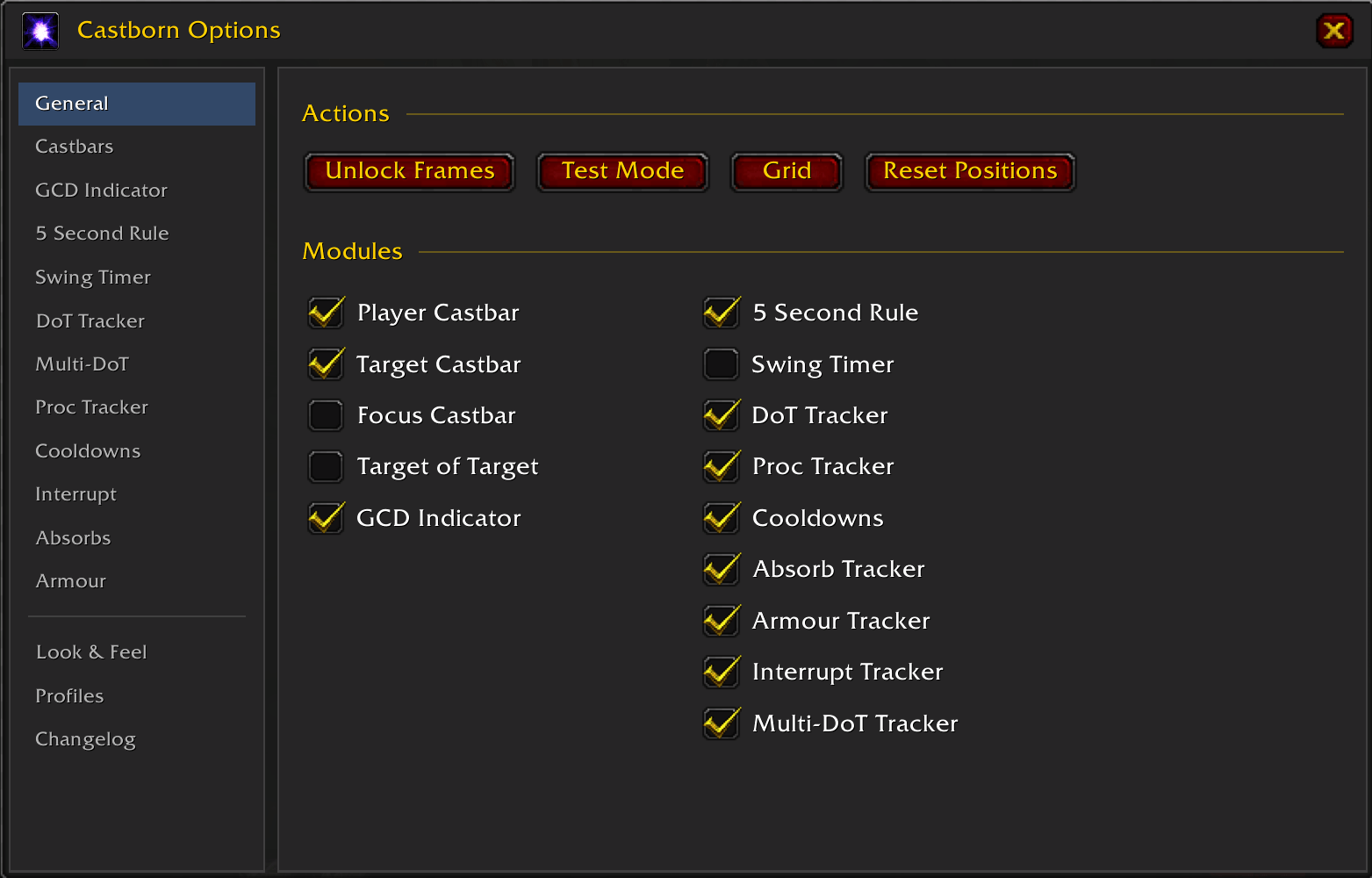 Thumbnail Comprehensive Options panel.