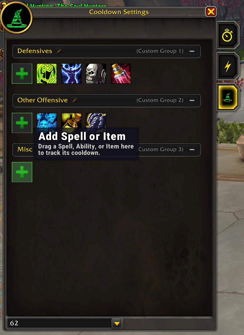 Thumbnail Create custom Cooldown Manager icon groups from the place that makes the most sense: the Cooldown Manager menu!