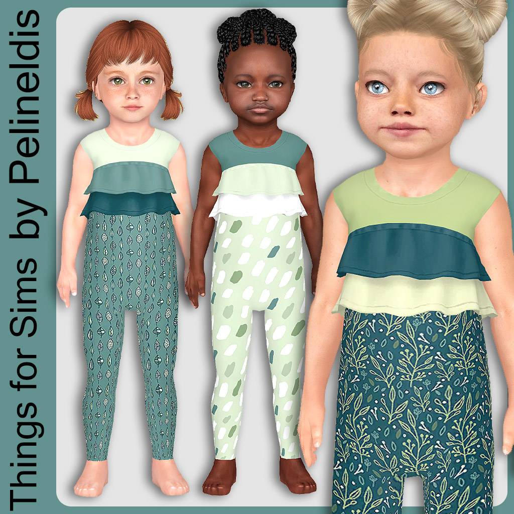 Sims 4 Child Ruffle Toddler Girls Aloe Ruffled Jumpsuit - The Sims 4 Create a Sim - CurseForge