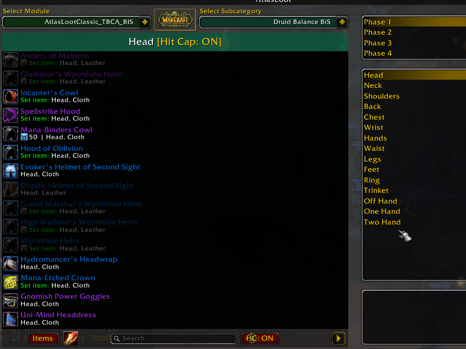 TBCA BIS: Best in Slot Tooltips, EPV GearScore,  AtlasLoot+,Talents, Remote Gear Share/Inspect, Simple Gear rack